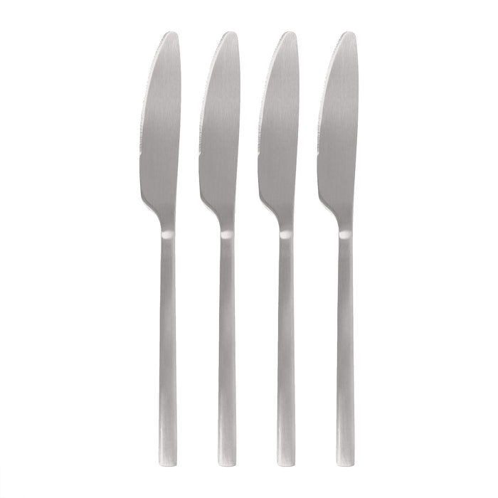 Silver 21cm Stainless Steel Dinner Knives - Pack of 4