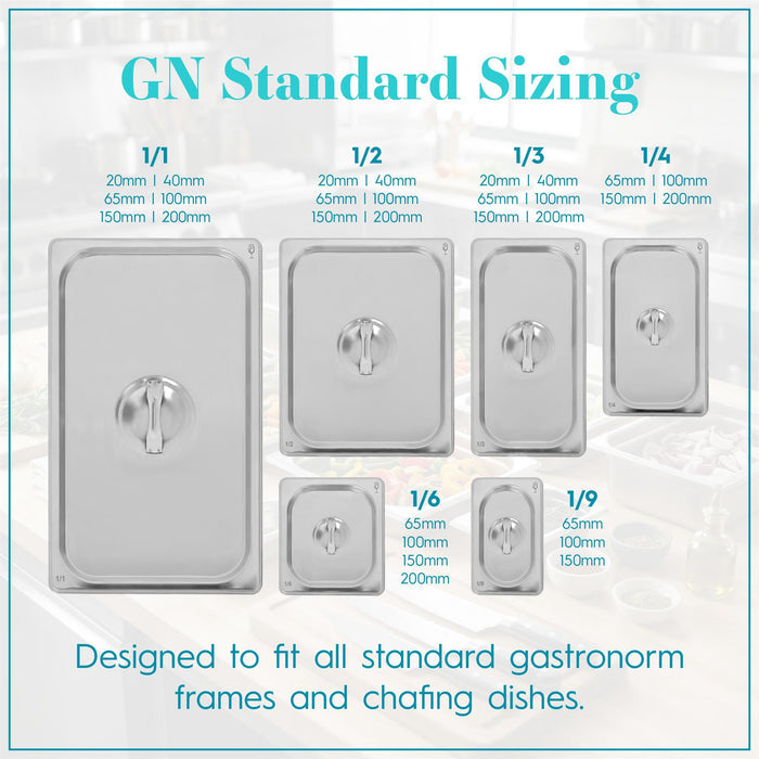 Stainless Steel Gastronorm Container Lid - 1/1