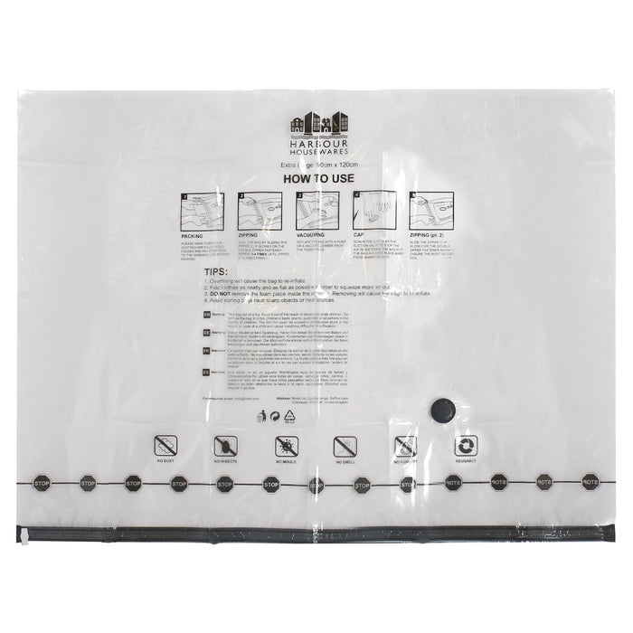 Vacuum Storage Bags - Extra-Large (90 x 120cm) - Black - Pack of 5