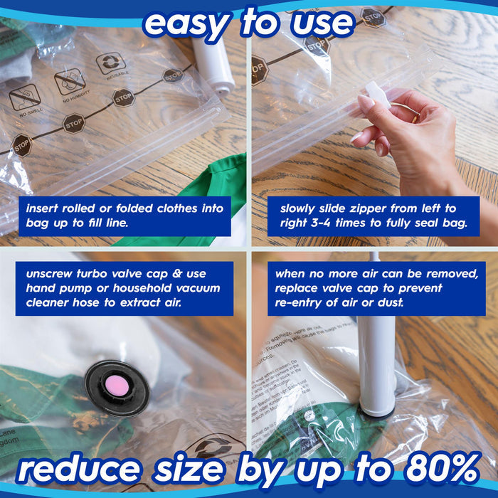 Vacuum Storage Bags - Large (60 x 80cm) - Grey - Pack of 5