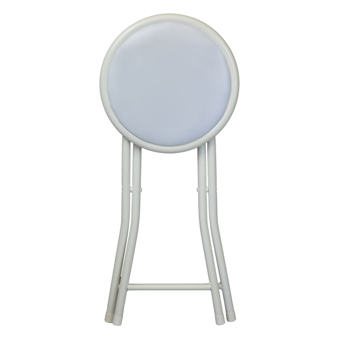 White Padded Folding Stool