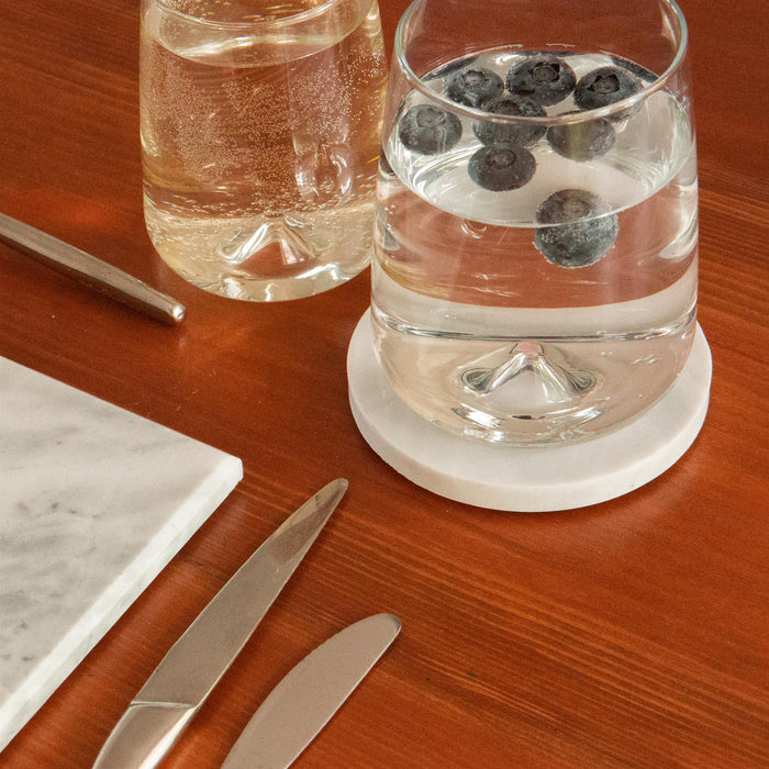 White Round Marble Coasters - Pack of 6