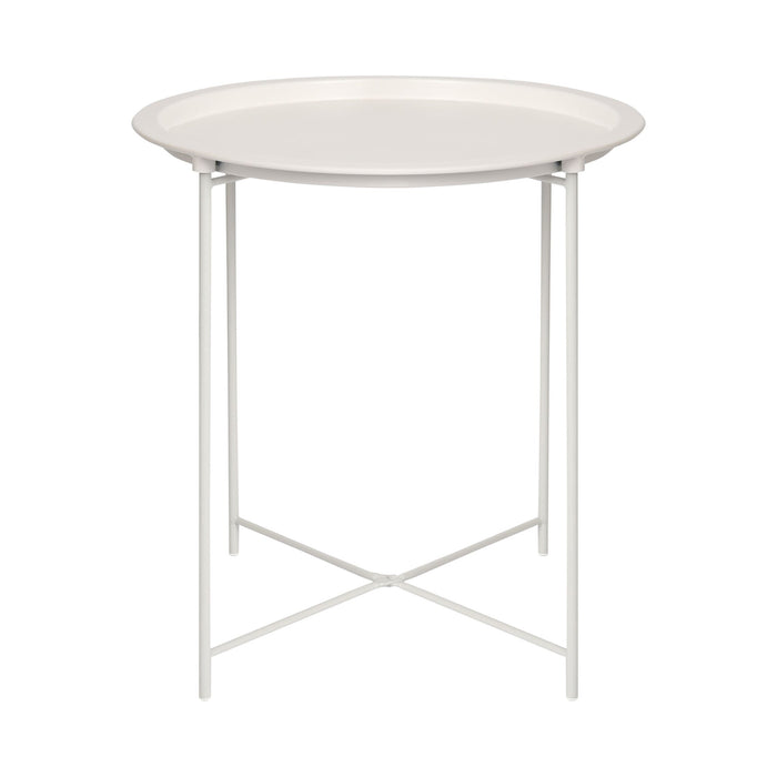 White Round Steel Tray Table