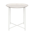 White Round Steel Tray Table