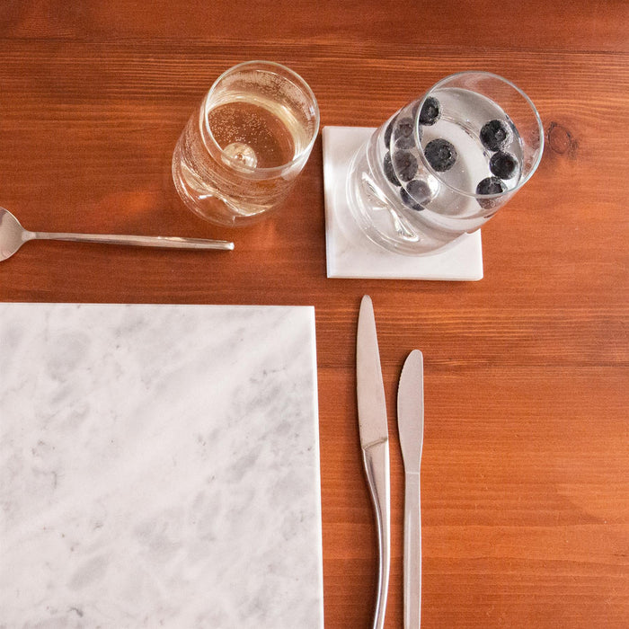 White Square Marble Coasters - Pack of 6